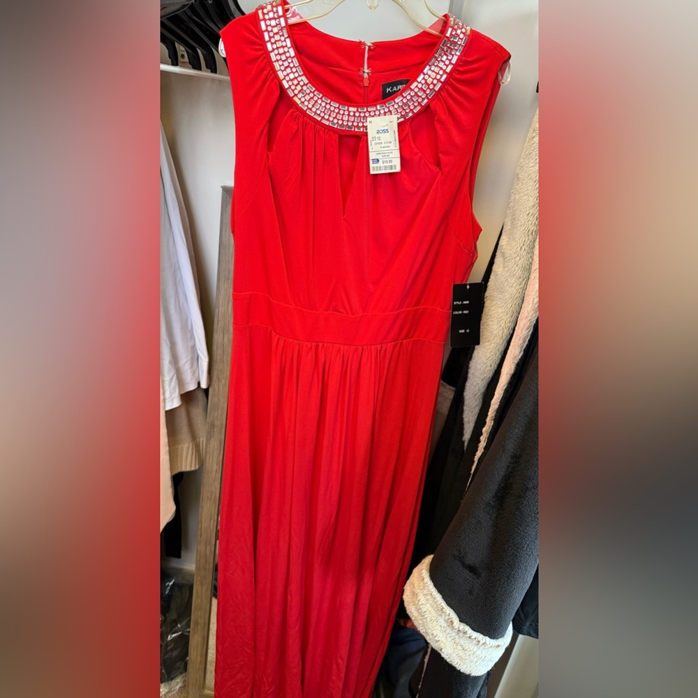 Red long dress